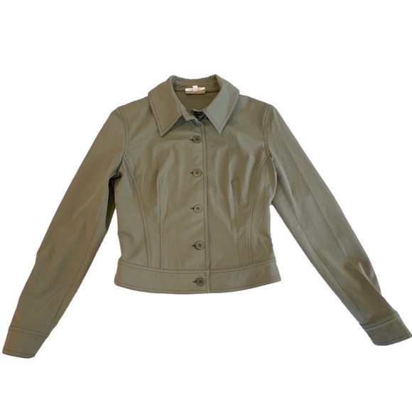 CACHE vintage green Stretch Fitted Military-Inspired blazer Jacket size 6 - Picture 3 of 11